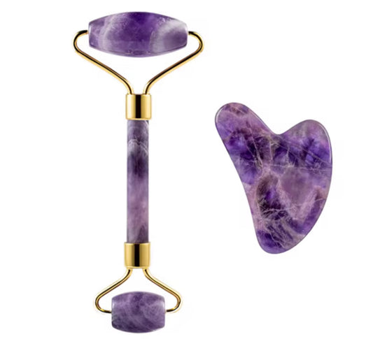 Natural Crystal Stone Anti Aging Facial Tool Massage Set